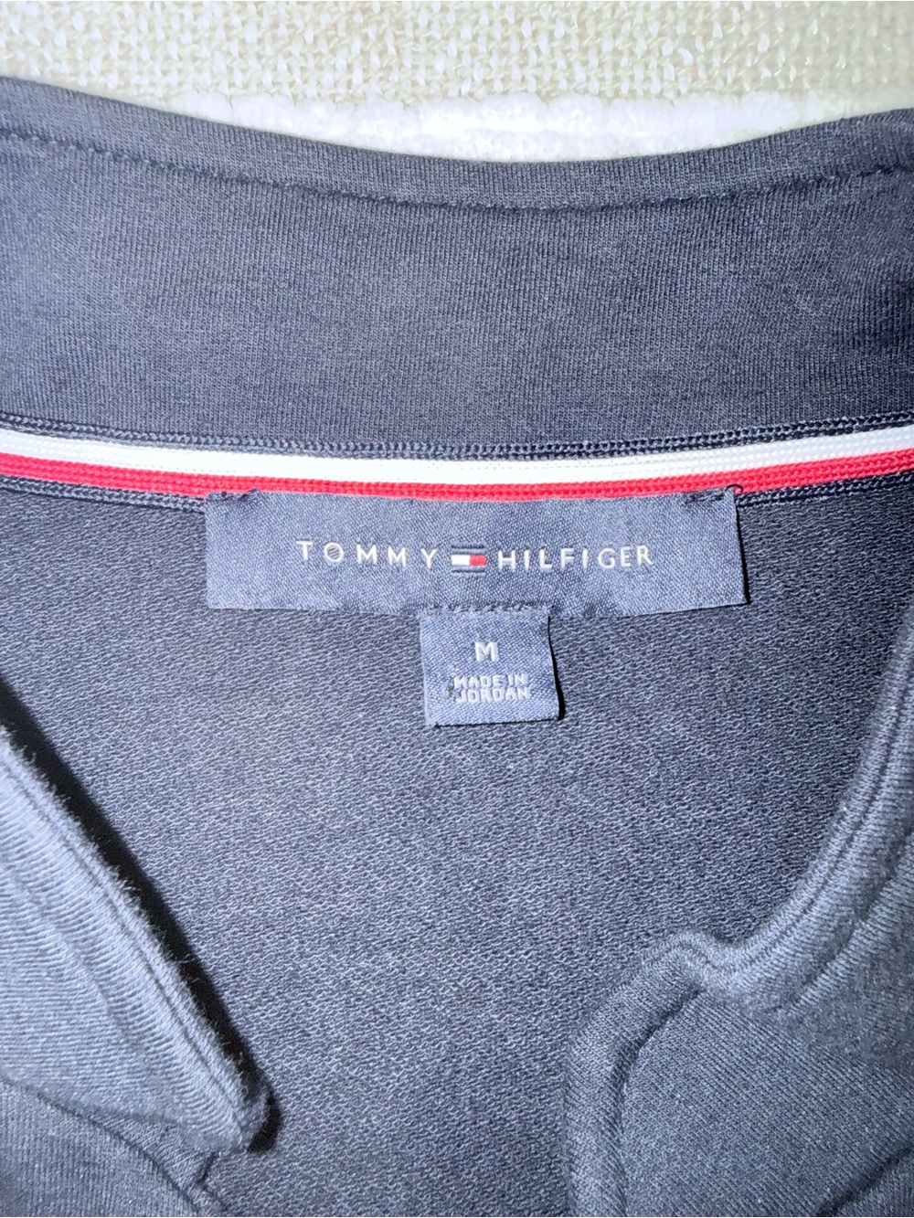 Tommy Hilfiger Military Band Jacket Navy Stand Collar Knit Blazer Gold Buttons M - Picture 14 of 15